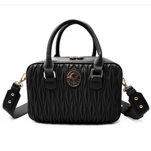 Valentino Orlandi Black Quilted Satchel